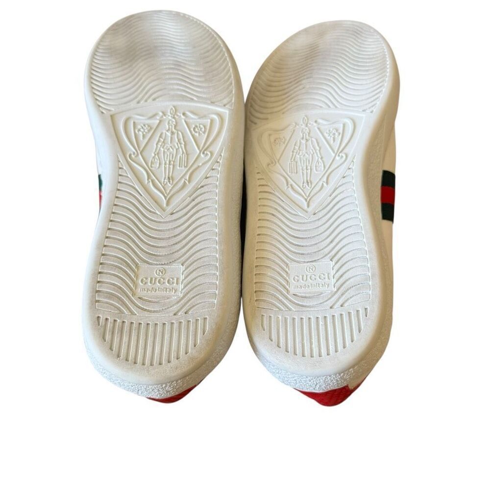 Gucci "Ace" leather low-top sneakers with crocodile-embossed leather trim SZ 36. - Picture 10 of 15